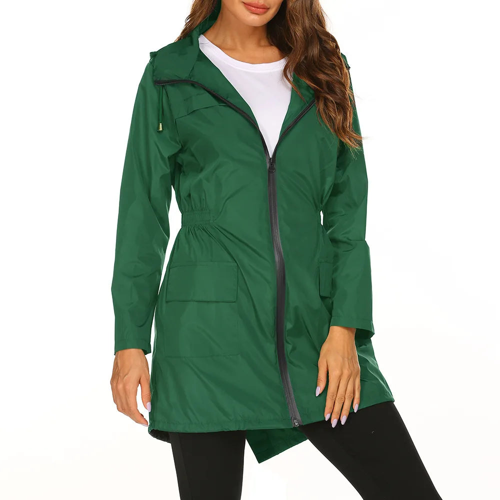 All-Season Women's Waterproof Hooded Windbreaker