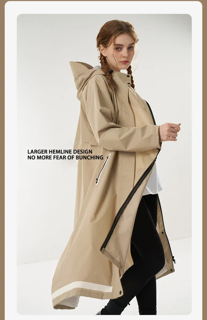 Stylish Multifunctional Long Raincoat poncho-style windbreaker raincoat