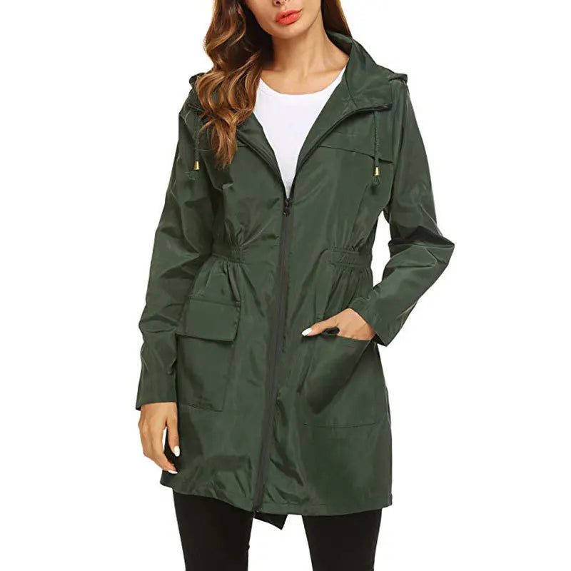 All-Season Women's Waterproof Hooded Windbreaker