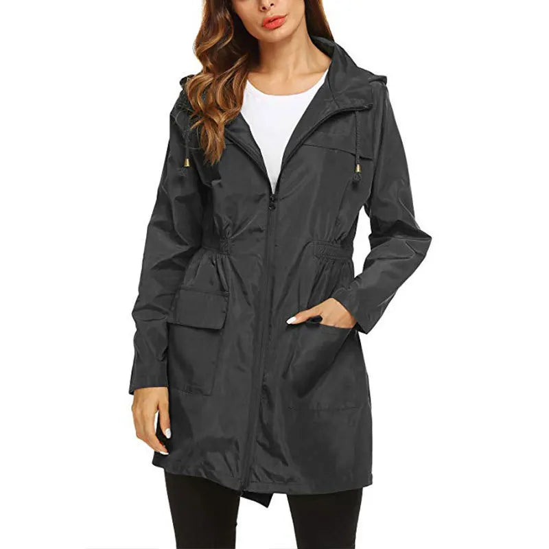 All-Season Women's Waterproof Hooded Windbreaker