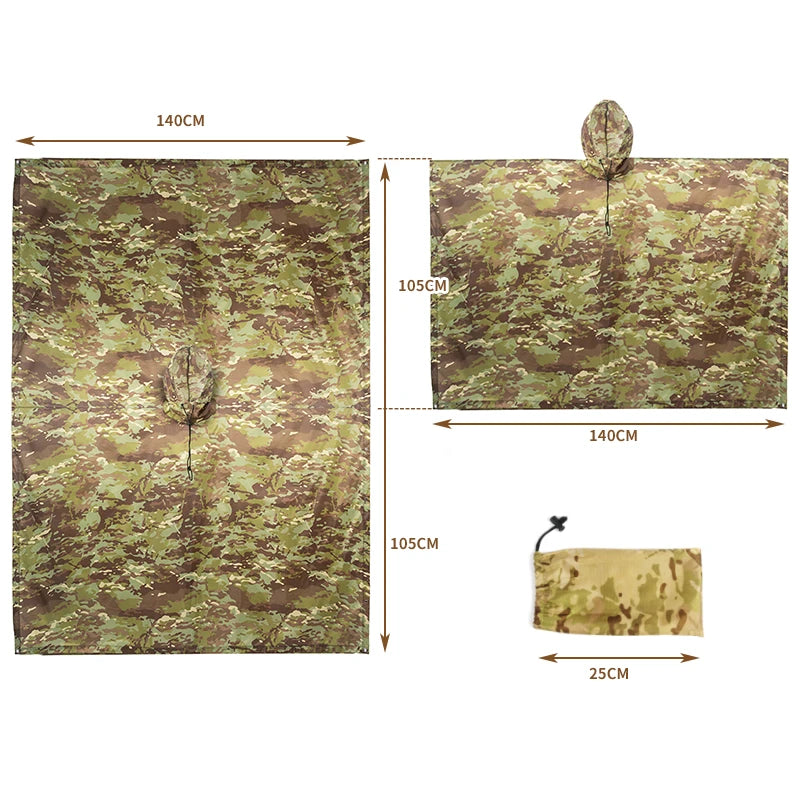 TactiShield Camo Rain Poncho