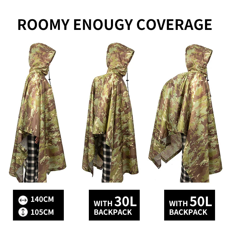 TactiShield Camo Rain Poncho