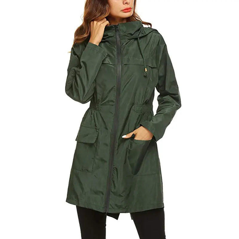 All-Season Women's Waterproof Hooded Windbreaker