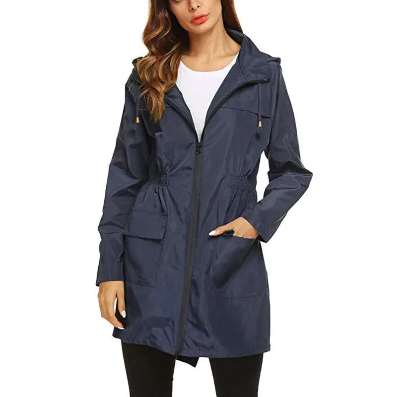 All-Season Women's Waterproof Hooded Windbreaker