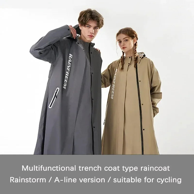 Stylish Multifunctional Long Raincoat poncho-style windbreaker raincoat