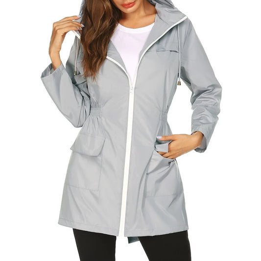 All-Season Women's Waterproof Hooded Windbreaker