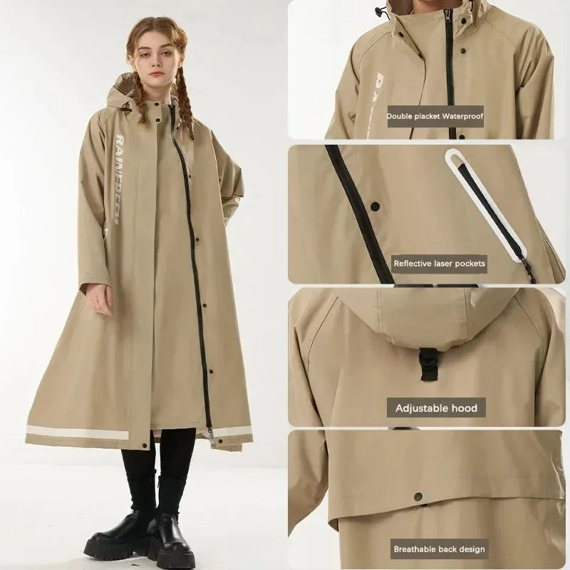 Stylish Multifunctional Long Raincoat poncho-style windbreaker raincoat